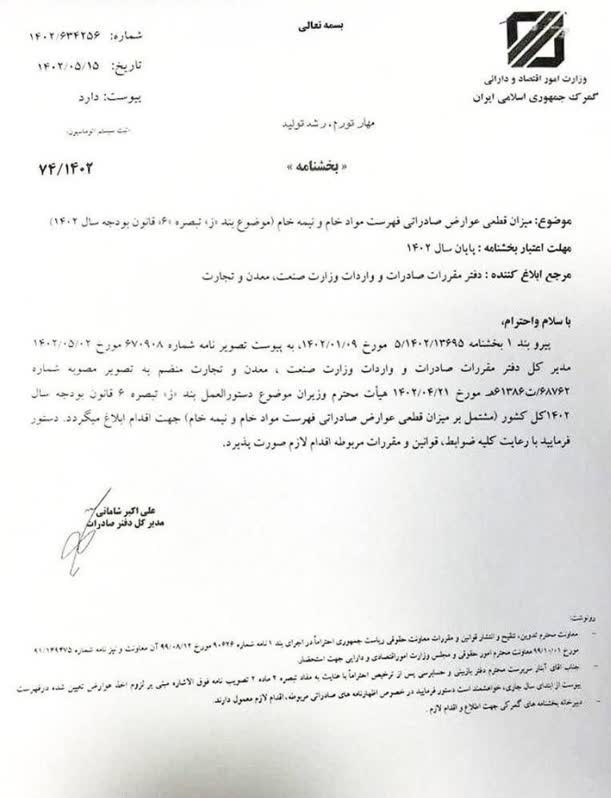 جزئیات مهم بخشنامه افزایش عوارض صادراتی/صدور مطالبه نامه گمرکی از ابتدای سال برای صادرکنندگان