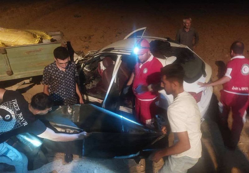 ۳ فوتی و ۲ مصدوم در تصادف ساینا با تراکتور در کرمانشاه + تصاویر