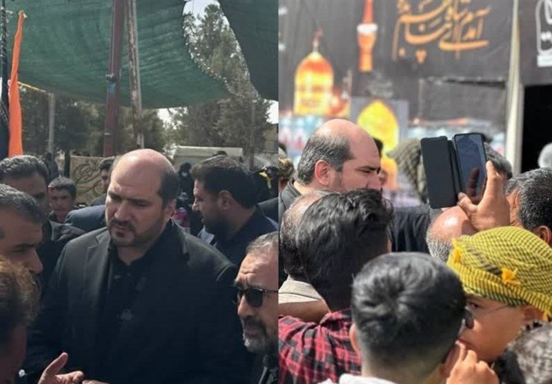 حضور معاون رئیس جمهور در جمع زائران پیاده در جادههای منتهی به مشهد + تصویر