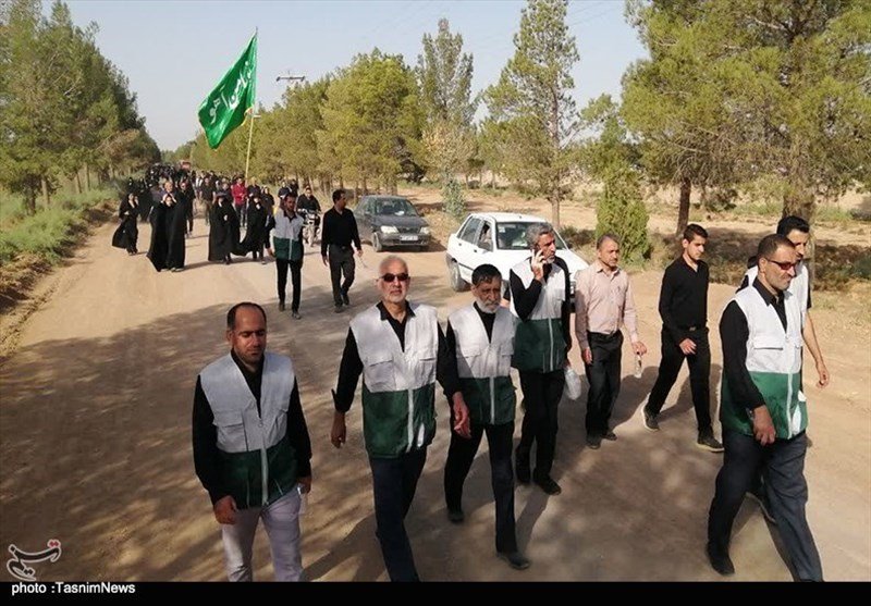پیادهروی ۶ کیلومتری عزاداران ثامنالائمه به سمت آستان آقا علیعباس+ فیلم و تصاویر