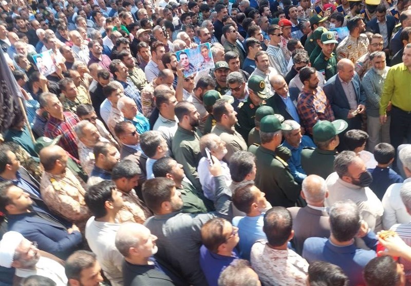 تشییع پیکر شهدای مدافع امنیت "یاسر شجاعیان" و "پوریا خوشنام" در ممسنی