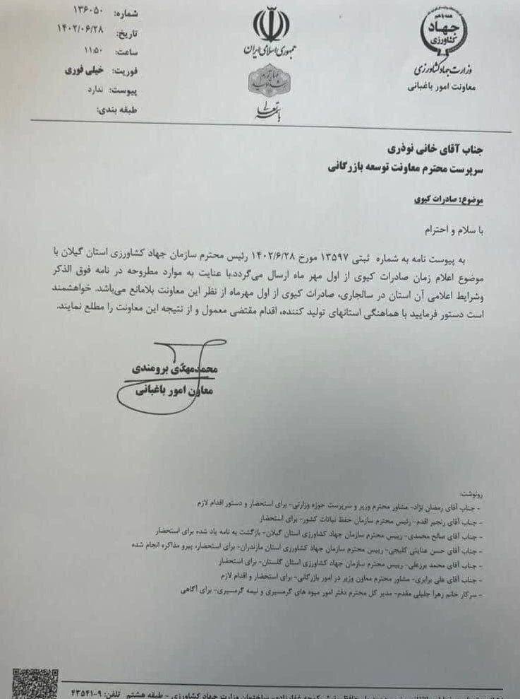 صادرات , بازار میوه ,