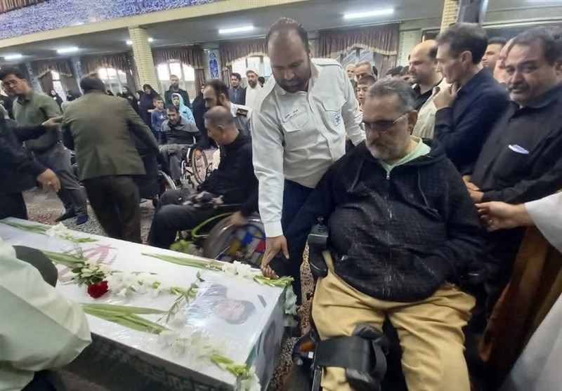 پیکر شهید جانباز ۷۰ درصد در مشهد تشییع و تدفین شد + تصاویر