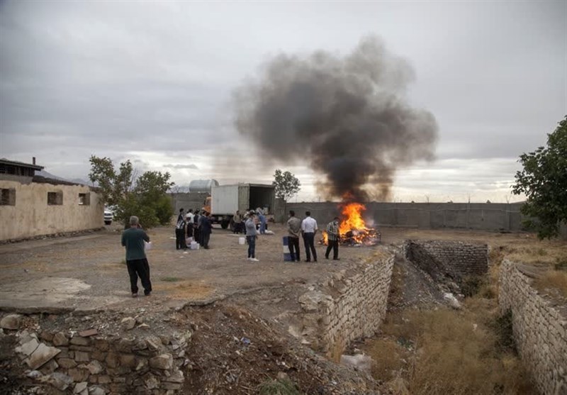امحای ۸۶۰ کیلوگرم مواد مخدر در استان کرمانشاه + تصویر