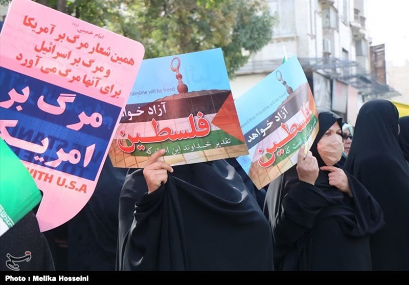 خروش سرزمین آفتاب در دفاع از مردم مظلوم فلسطین + فیلم و عکس