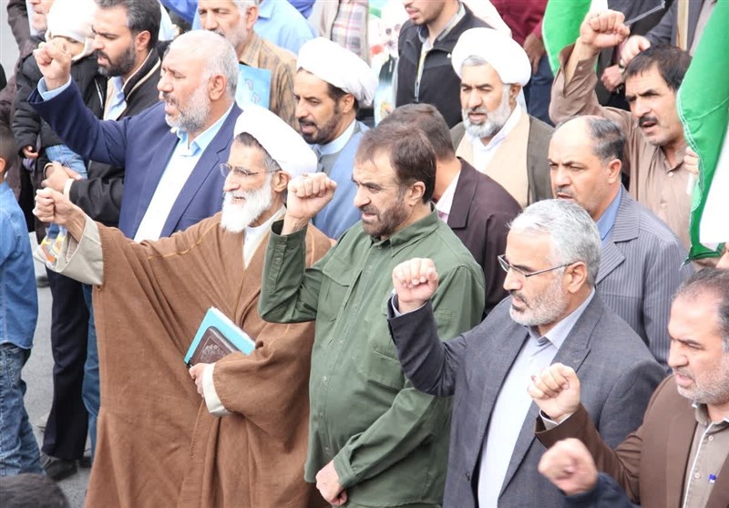 فریاد "مرگ بر اسرائیل" در بام ایران/ حمایت مردم چهارمحال و بختیاری از مردم آزاده فلسطین + تصاویر