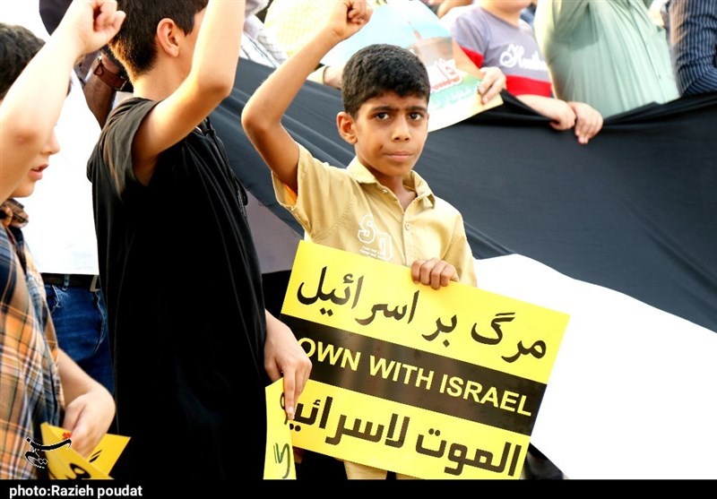 طنین مرگ بر اسرائیل از کرانههای نیلگون خلیج فارس/ اعلام نفرت هرمزگانیها از جنایات اسرائیل + فیلم و تصاویر