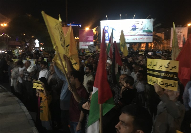 تجمع بوشهریها در محکومیت جنایت صهیونیستها/ طنین فریاد مرگ بر اسرائیل + فیلم و تصاویر