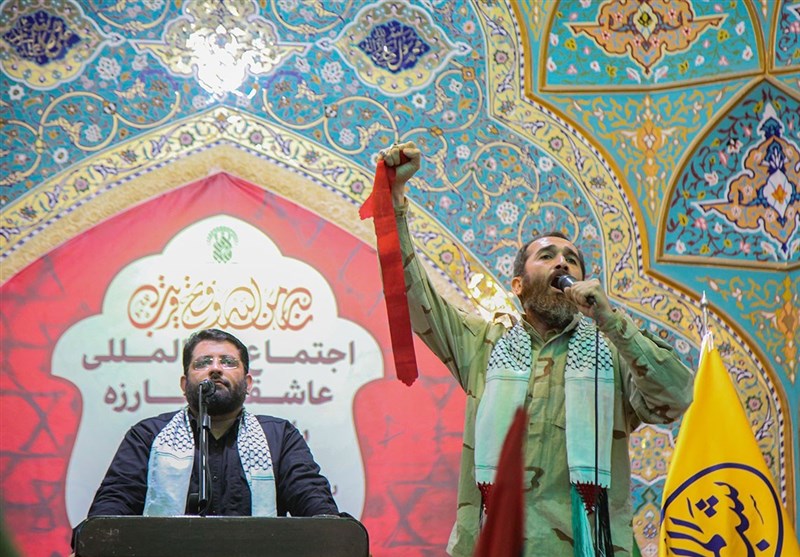 اجتماع بینالمللی عاشقان مبارزه با رژیم صهیونیستی در حرم بانوی کرامت + فیلم و تصاویر