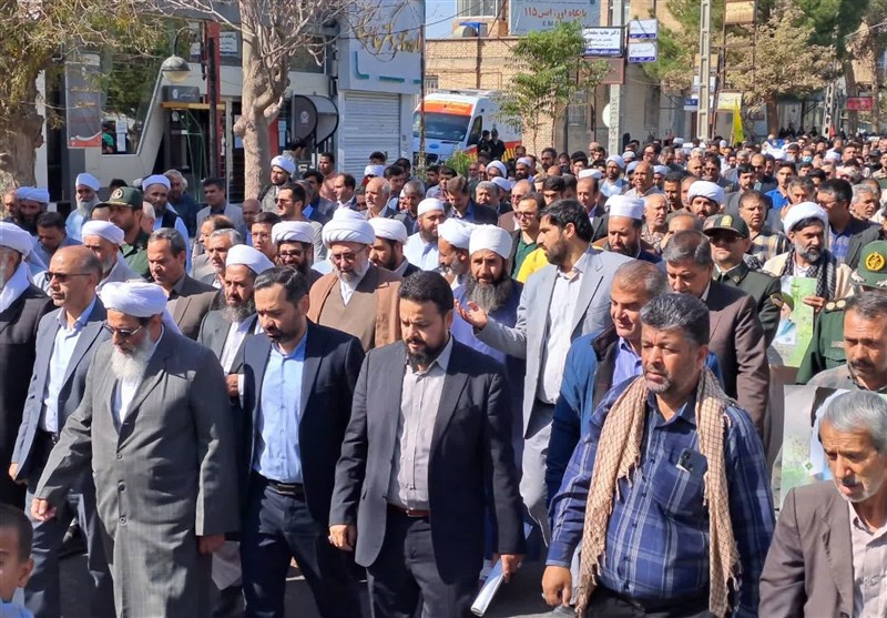 محکومیت جنایات اسرائیل در شهرستانهای خراسان رضوی/ شیعه و سنی راهپیمایی کردند + تصاویر