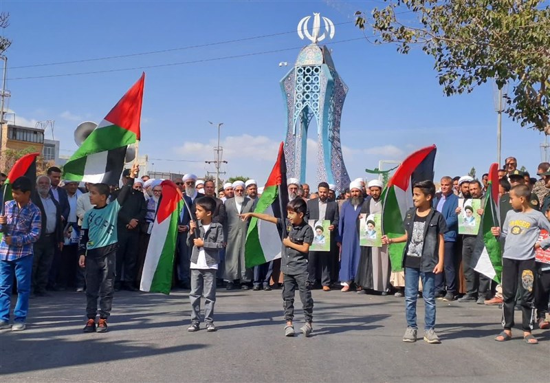 محکومیت جنایات اسرائیل در شهرستانهای خراسان رضوی/ شیعه و سنی راهپیمایی کردند + تصاویر