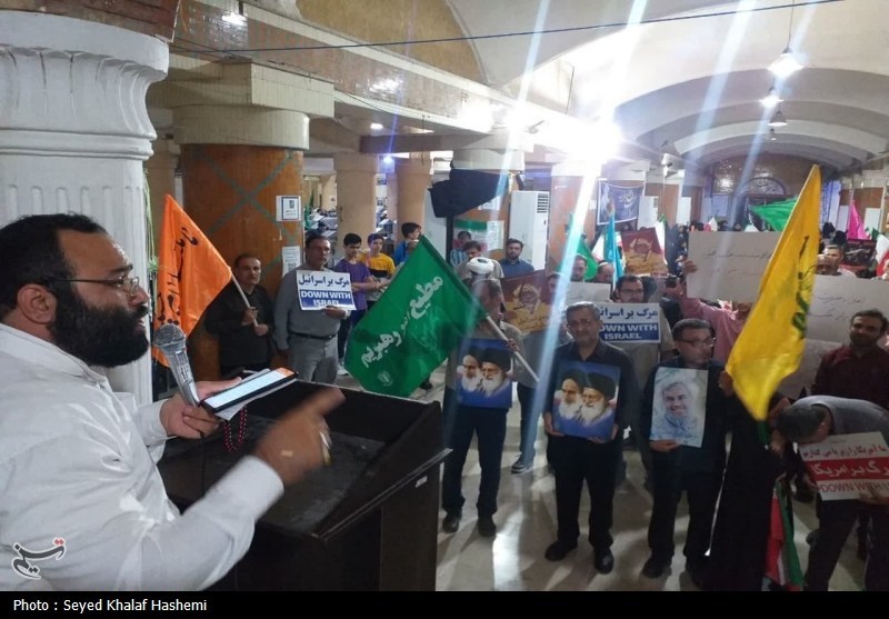 تجمع بوشهریها در محکومیت تجاوز آمریکا به خاک ایران +تصویر