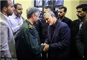 سرلشکر محمدعلی جعفری فرمانده کل سپاه در مراسم ترحیم مادر سردار قاسم سلیمانی