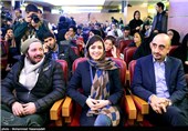 ترانه علیدوستی بازیگر و هومن بهمنش فیلمبردار در نشست خبری فیلم سینمایی زندگی مشترک آقای محمودی و بانو