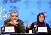 بهروز افخمی کارگردان و گوهر خیراندیش بازیگر فیلم سینمایی آذر،شهدخت،پرویز و دیگران