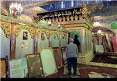 تصاویر شهدای حزب الله در بارگاه مطهر سیده خوله دختر امام حسین(ع) در بعلبک