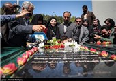 حضور خانواده شهید تازه شناسایی شده عباس امیدی بر سر مزار وی - باغ موزه دفاع مقدس