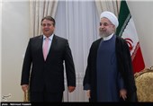 دیدار زیگمار گابریل معاون صدر‌اعظم و وزیر اقتصاد و انرژی آلمان با حجت الاسلام حسن روحانی رئیس جمهور