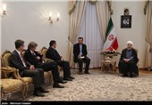 دیدار زیگمار گابریل معاون صدر‌اعظم و وزیر اقتصاد و انرژی آلمان با حجت الاسلام حسن روحانی رئیس جمهور