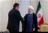 دیدار زیگمار گابریل معاون صدر‌اعظم و وزیر اقتصاد و انرژی آلمان با حجت الاسلام حسن روحانی رئیس جمهور