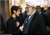 حضور حجت‌الاسلام محمد محمدی‌گلپایگانی رئیس دفتر مقام معظم رهبری در مراسم ختم شهید احمد حاتمی