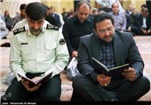 حمیدرضا مقدم‌فر مشاور فرمانده کل سپاه و سردار احمدرضا رادان در مراسم ختم شهید احمد حاتمی