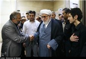 حضور حجت‌الاسلام محمد محمدی‌گلپایگانی رئیس دفتر مقام معظم رهبری در مراسم ختم شهید احمد حاتمی