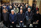 امیر اثباتی، اصغر فرهادی، علیرضا خمسه و حبیب اسماعیلی در مراسم یادبود مرحوم یدالله نجفی صدابردار سینما