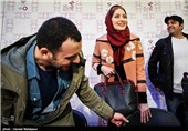 بهنوش طباطبایی بازیگر در نشست خبری فیلم سیانور - سی و چهارمین جشنواره فیلم فجر