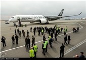 فرود نخستین هواپیمای ایرباس 350 در فرودگاه مهرآباد