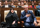 علی ربیعی وزیر کار و معصومه ابتکار رییس سازمان حفاظت محیط زیست در مراسم درختکاری با حضور هنرمندان و کودکان کار