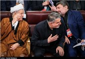 الیاس حضرتی، سیدرضا صالحی امیری رئیس سازمان اسناد و کتابخانه ملی و اکبر هاشمی رفسنجانی رئیس مجمع تشخیص مصلحت نظام در همایش منتخبین ائتلاف اصلاح‌طلبان و اعتدال‌گرایان در مجلس دهم