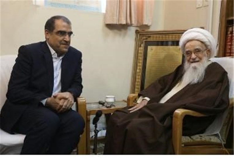 وزیر بهداشت با آیت‌الله صافی گلپایگانی دیدار کرد