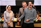 پاشا جمالی، مهدی سلطانی و نهال دشتی در جشن پایان سریال شهرزاد
