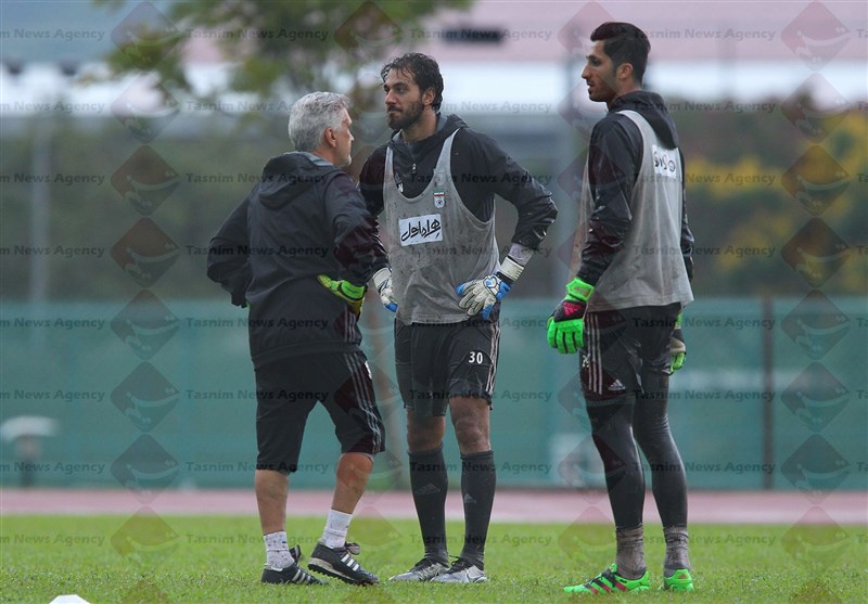 رشید مظاهری و سوشا مکانی - تمرین تیم ملی فوتبال در مالزی