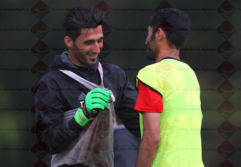 رشید مظاهری و محمد انصاری - تمرین تیم ملی فوتبال در مالزی