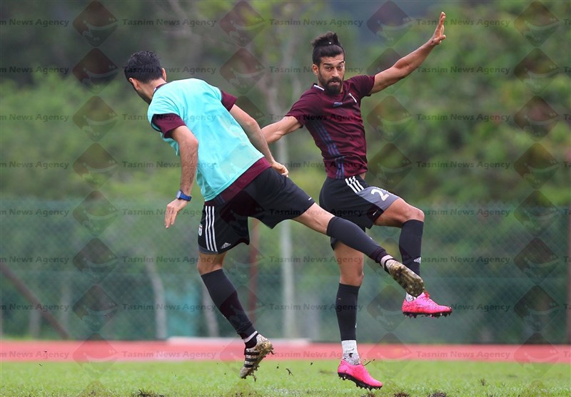 رامین رضاییان - تمرین تیم ملی فوتبال در مالزی