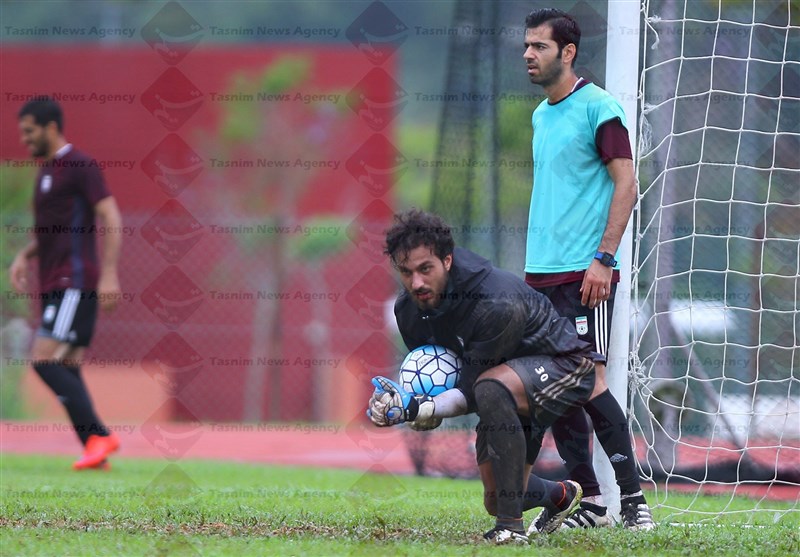 پژمان منتظری و سوشا مکانی - تمرین تیم ملی فوتبال در مالزی