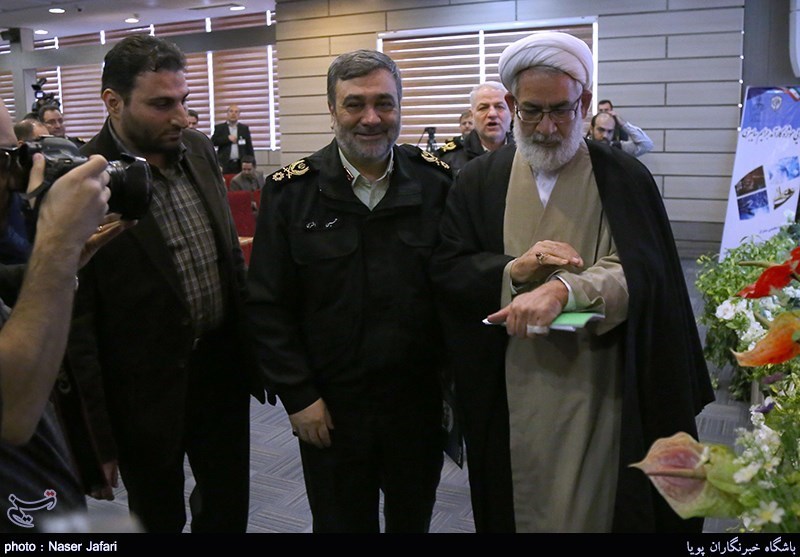 سردار اشتری فرمانده نیروی انتظامی و حجت الاسلام والمسلمین منتظری دادستان کل کشور