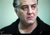 ایرج نوذری بازیگر در مراسم ختم دنیا فنی زاده