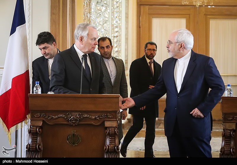 دیدار و نشست خبری وزرای امور خارجه ایران و فرانسه