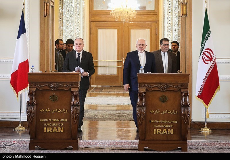 دیدار و نشست خبری وزرای امور خارجه ایران و فرانسه