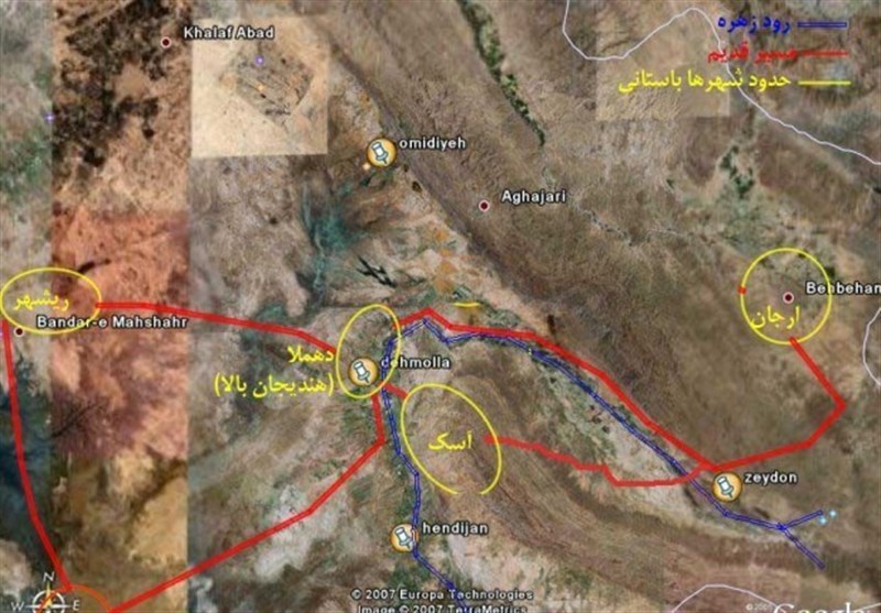 نقشه شهر باستانی هندیجان