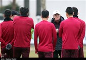 تمرین تیم ملی فوتبال چین پیش از دیدار برابر ایران
