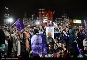 شادی هواداران حسن روحانی پس از اعلام نتایج انتخابات