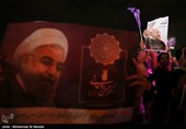 شادی هواداران حسن روحانی پس از اعلام نتایج انتخابات