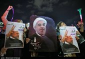 شادی هواداران حسن روحانی پس از اعلام نتایج انتخابات