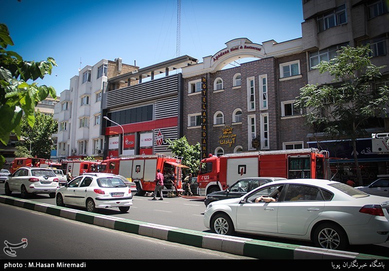 آتش‌سوزی در هتل آپادانای تهران