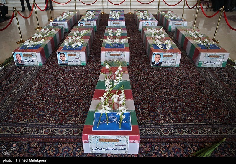 مراسم وداع با پیکر شهدای ترور در مجلس