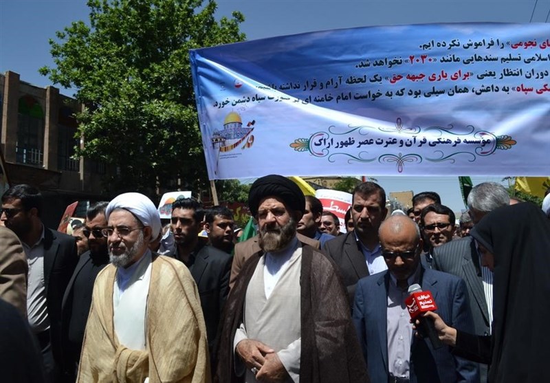 استاندار مرکزی در راهپیمایی روز جهانی قدس اراک